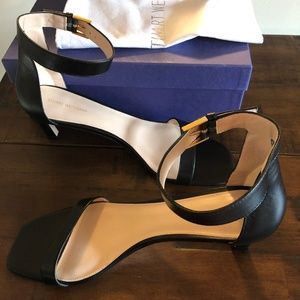 Stuart Weitzman 45 Square Nudist Black Size 11